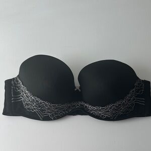 Cacique Black Strapless Bra with Lace Detail Boost Multi Way Strapless